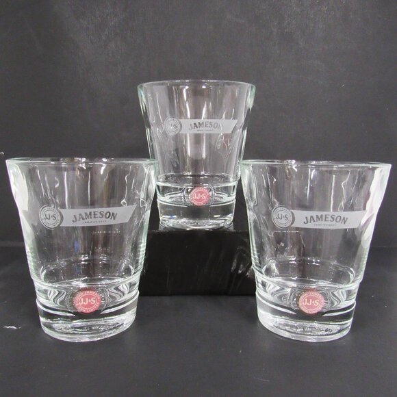 Jameson 4 Inch Low Ball Rocks Glasses Cocktail Tumblers Lot of 3 - Picture 1 of 7